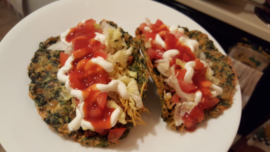 Tacos using Low-carb spinach tortillas